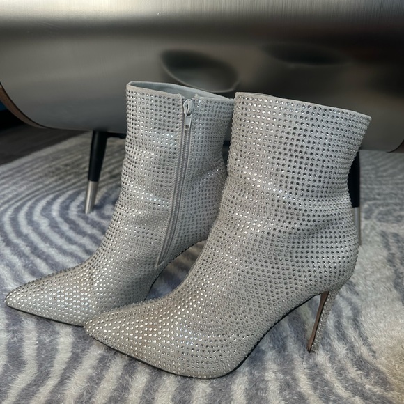 Elegant Rhinestone Sparkly Ankle Boots - Picture 1 of 3